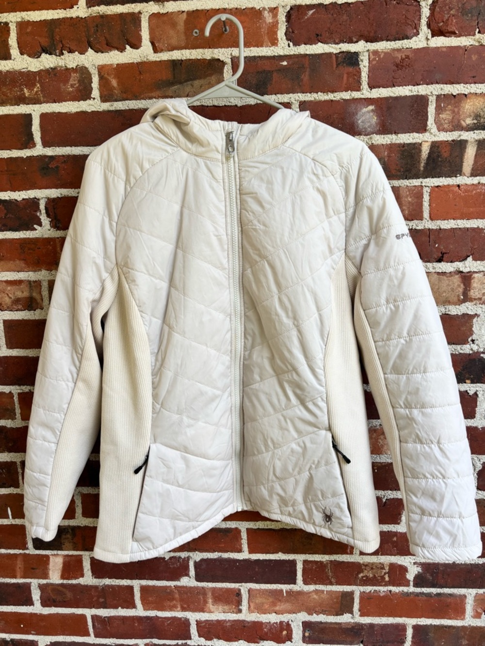 Spyder Women's Hooded Hybrid Insulated Jacket in Cream